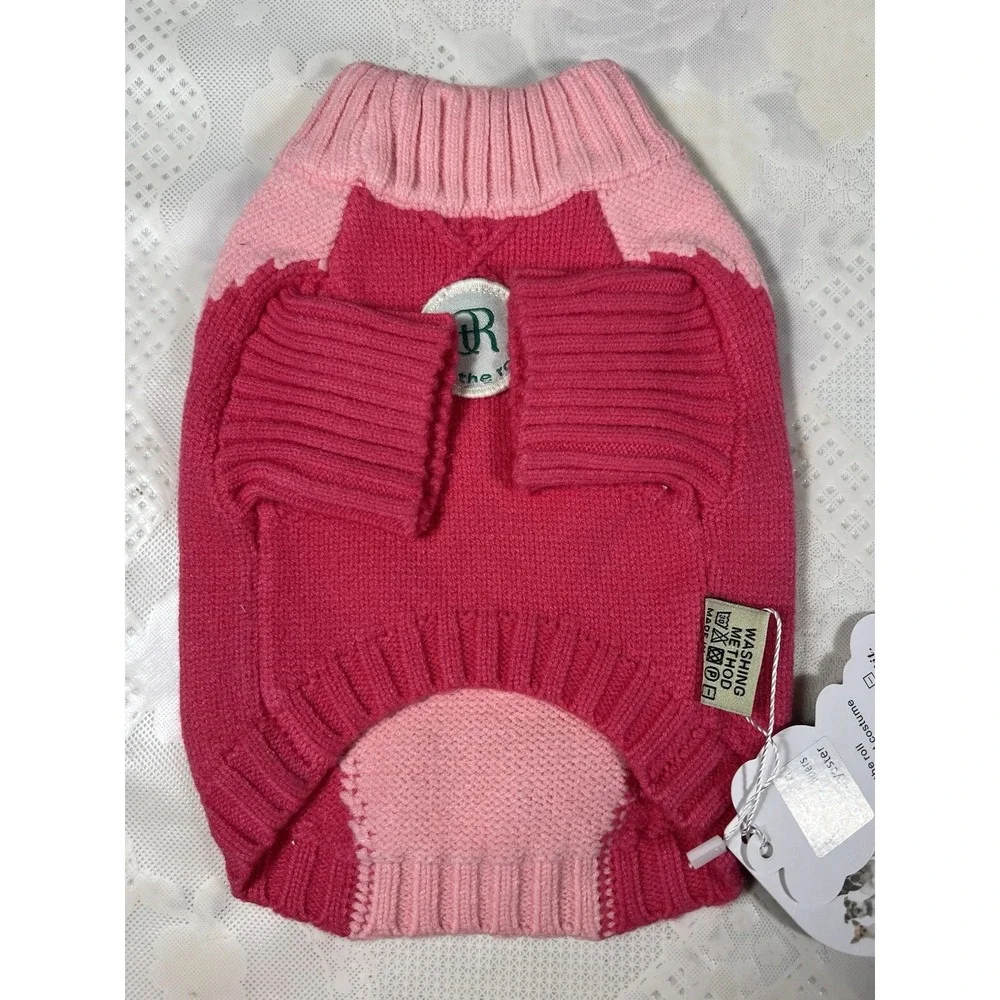 Dog Sweater ON THE ROLL  Apparel for Dogs Pink Hoodie Size XS Pink 1.5-6 Lb